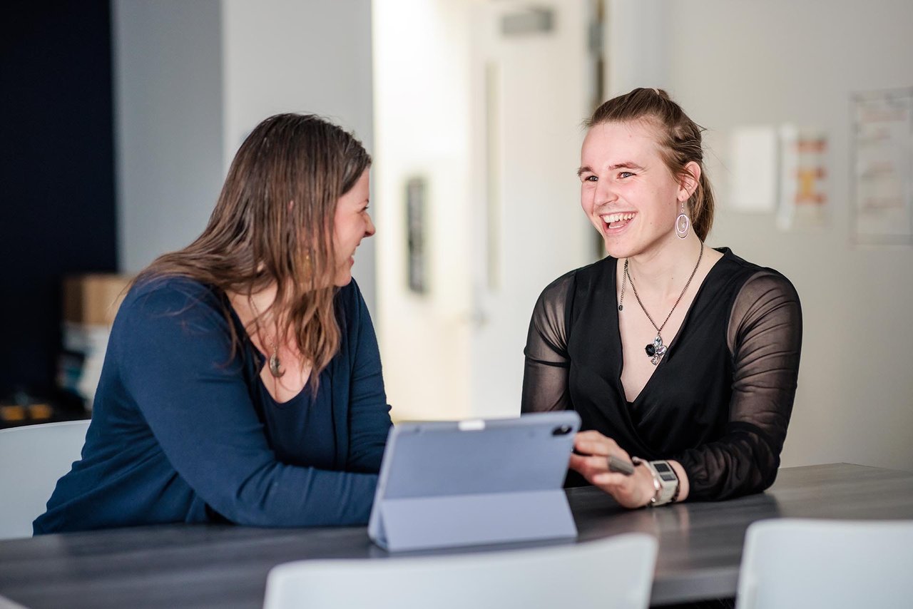 MSU Denver graduate clinician working with gender affirming care client.