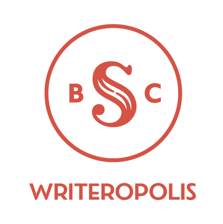 The official Silent Book Club logo with the Writeropolis name in red ink