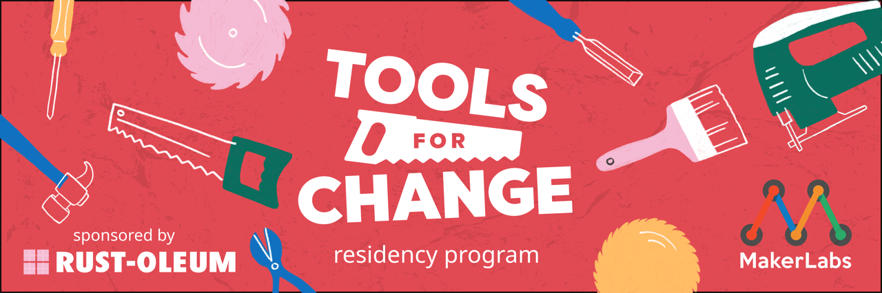Tools for Change logo with illustrations of tools