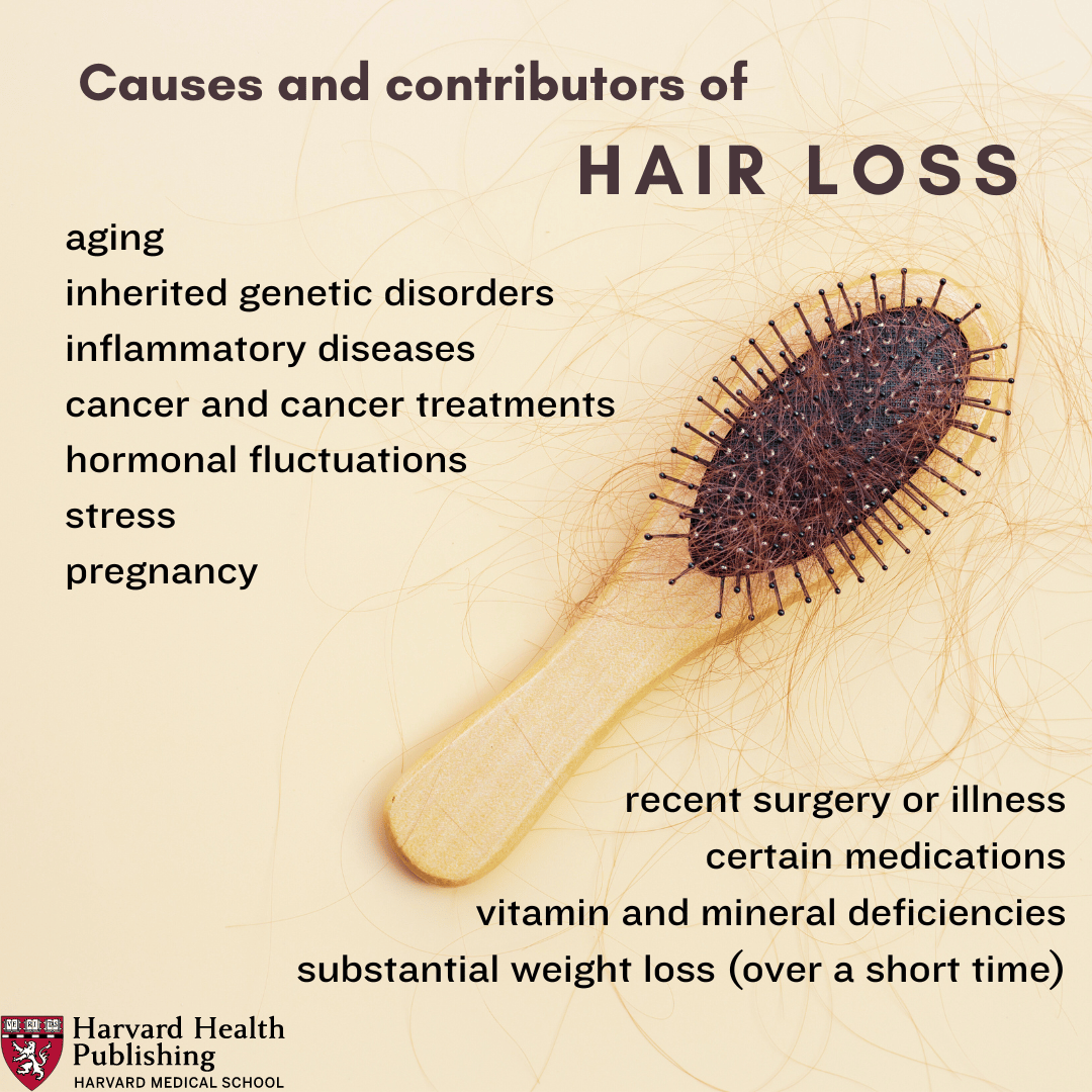 Hair brush with strands of hair in background