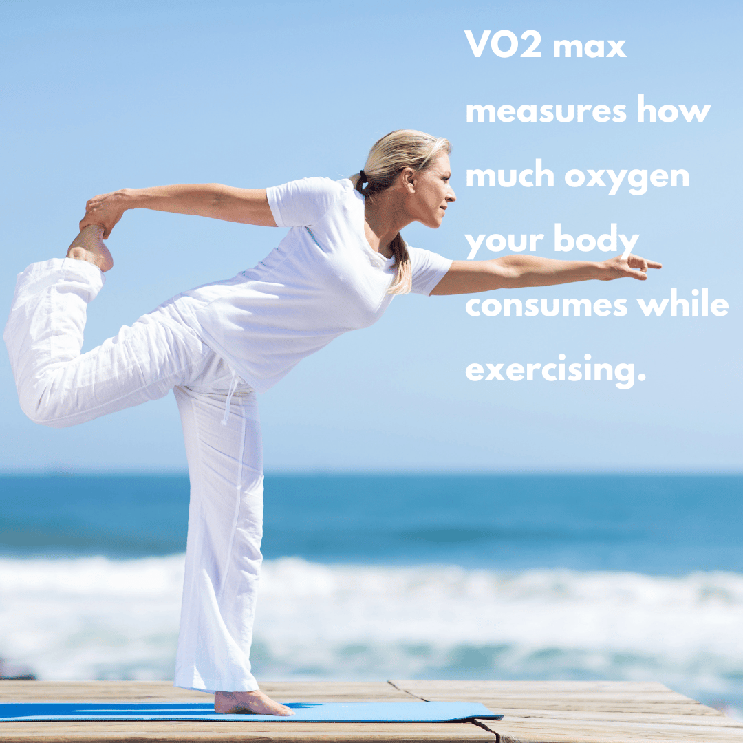 middle aged woman doing a yoga pose 