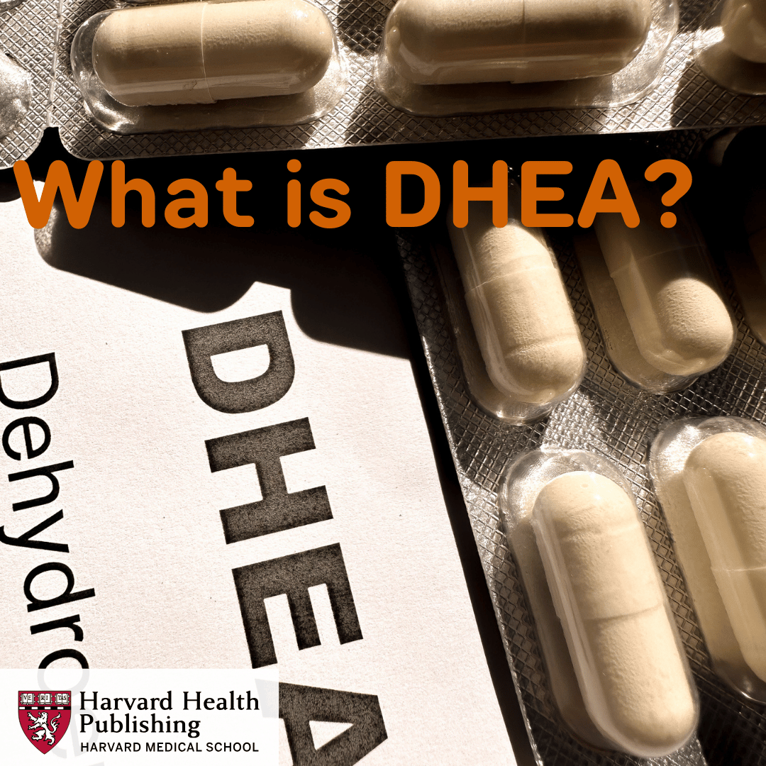 Image of a capsule with the words DHEA written