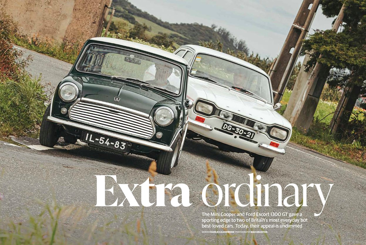 Mini Cooper vs Ford Escort 1300 GT in the August 2026 Classic & Sports Car