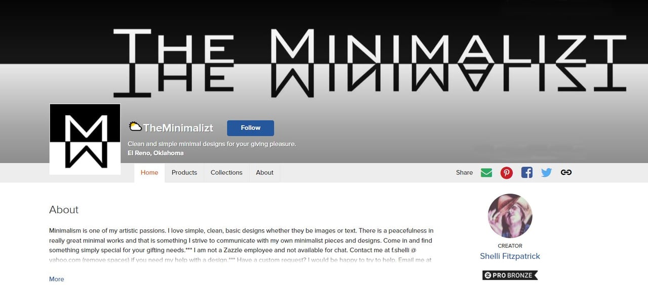 The Minimalizt Store on Zazzle-Clean and simple minimal designs for your giving pleasure. 