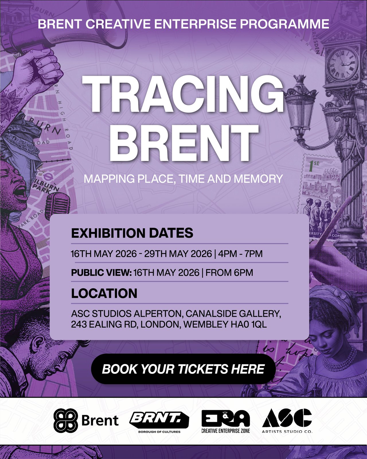 Tracing Brent Exhibition poster