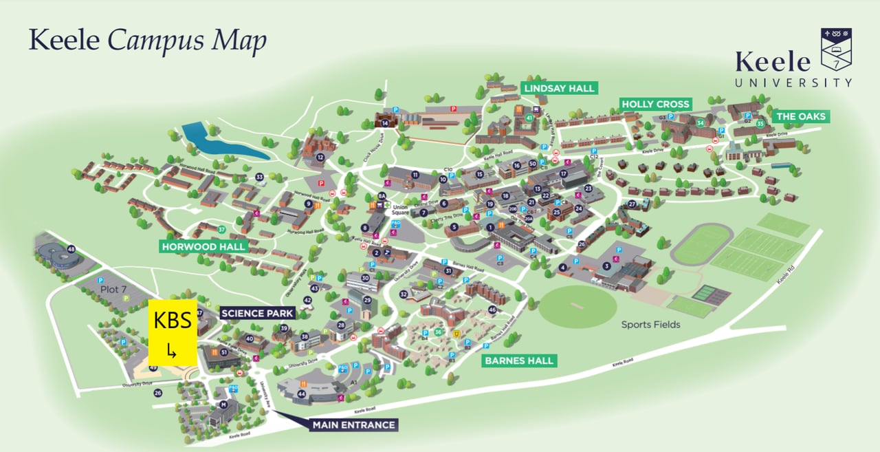Image of the Keele Campus Map. Building 51 is the KBS, where we will be hosting our weekly OTB socials.