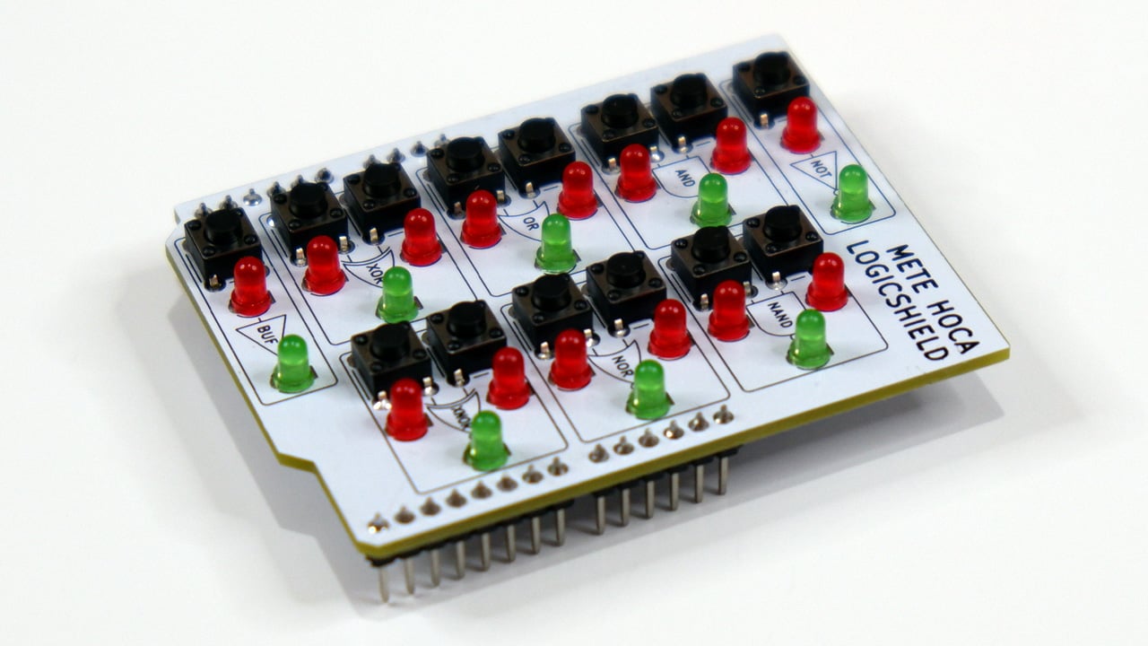 Mete Hoca LogicShield – Arduino için Lojik Kapı Eğitim Modülü
