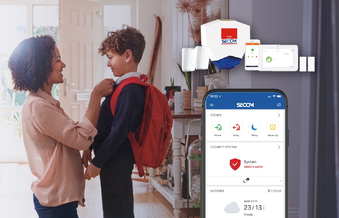 mum and son smart home security