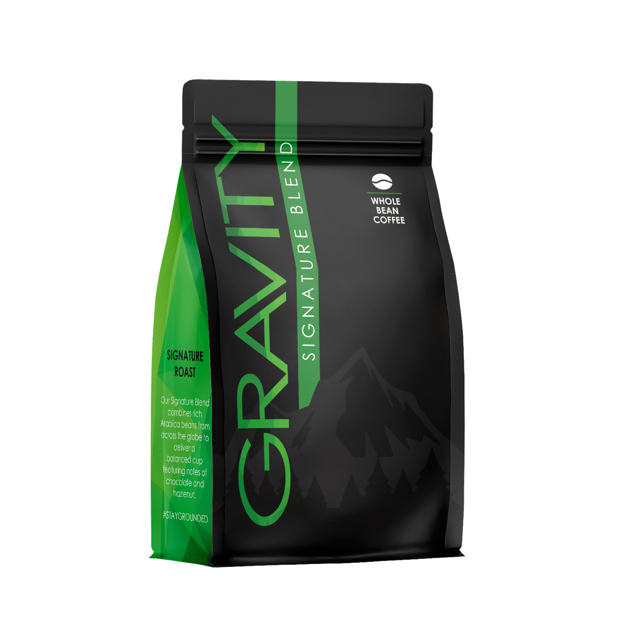 A bag of Gravity Coffee Signature Blend Coffee