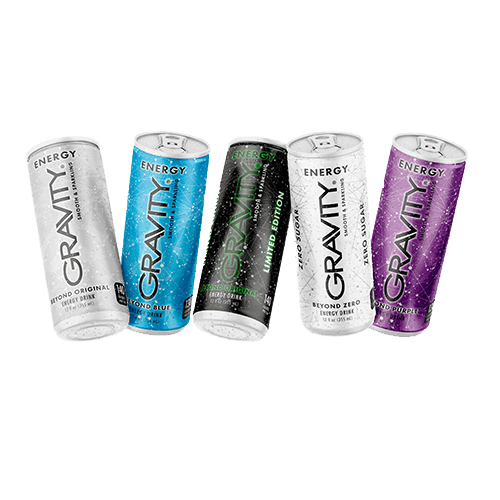 Five cans of Gravity Energy