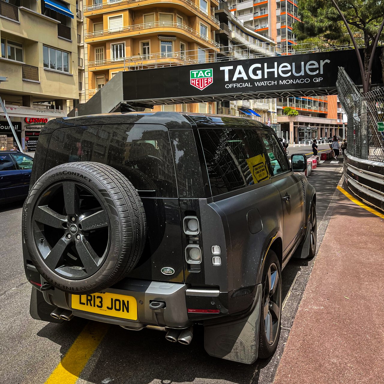 Defender V8 on the Monaco Start Finish Line