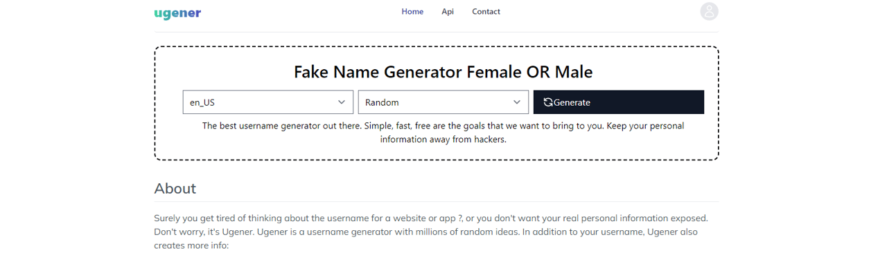 fake name generator female or male