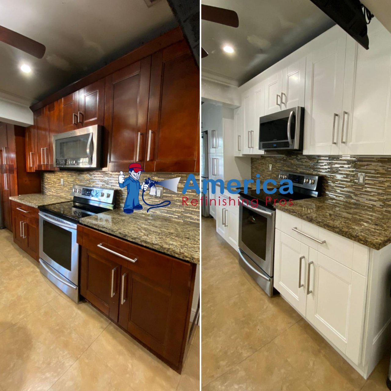 cabinet refinishing service by America Refinishing Pros