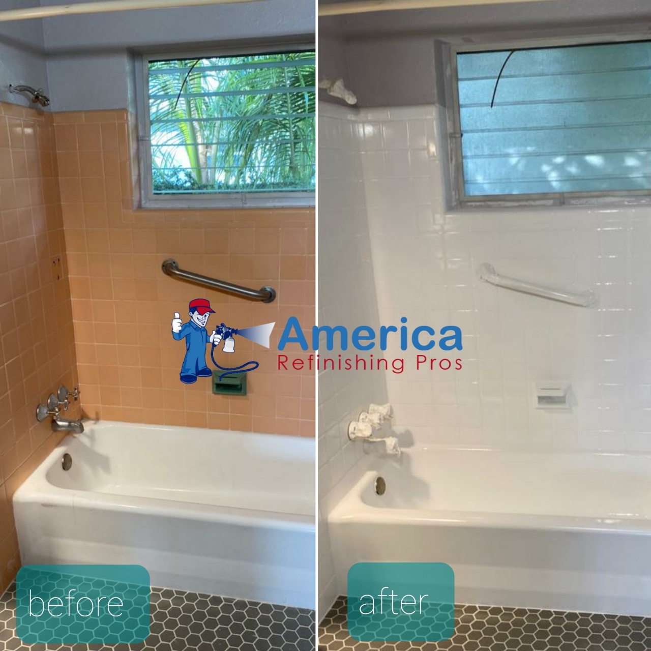 Tub and tile refinishing service by America Refinishing pros