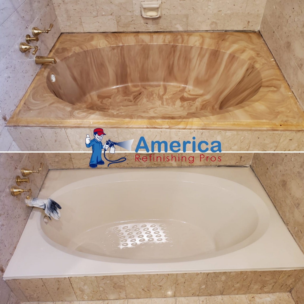 Roman Tub refinishing service by America Refinishing pros