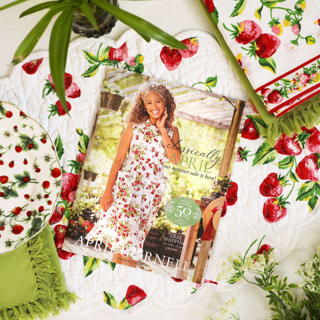 A vibrant catalog at a restful place setting