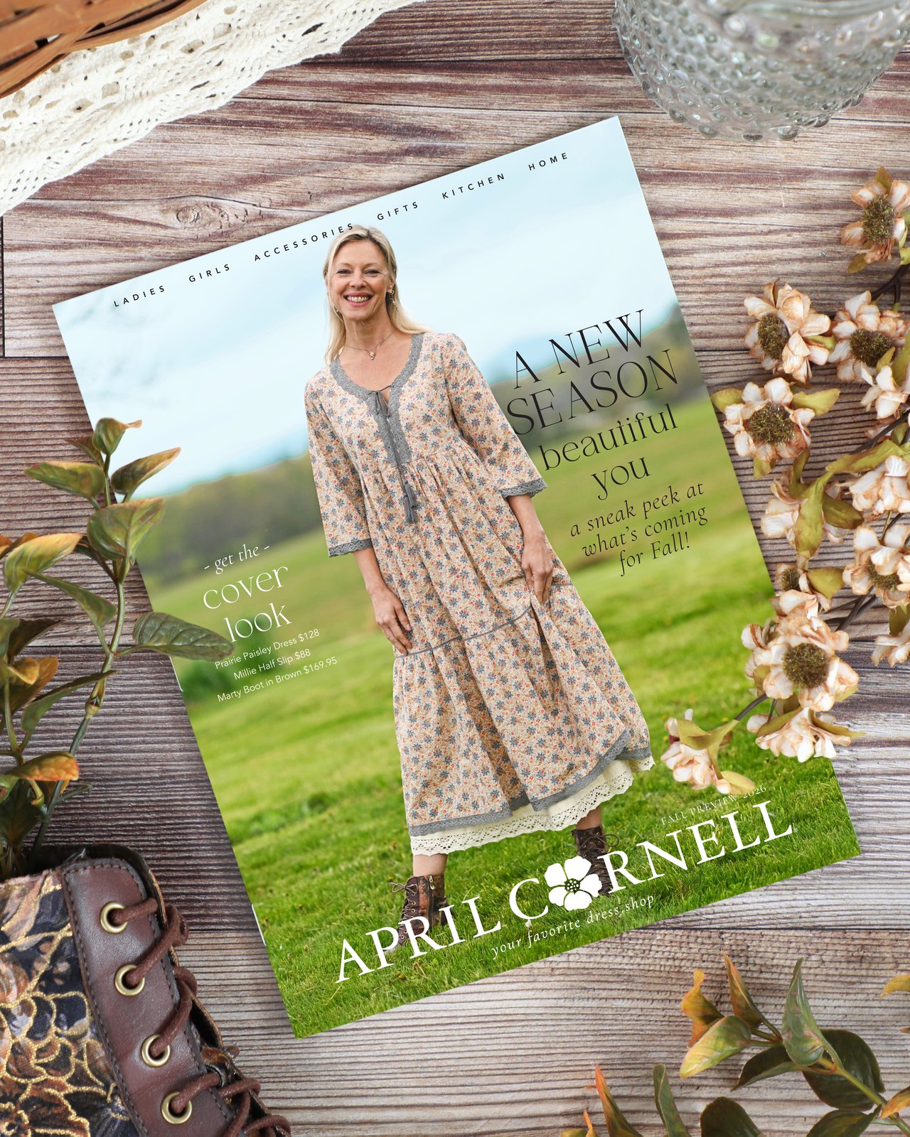 A vibrant catalog at a restful place setting