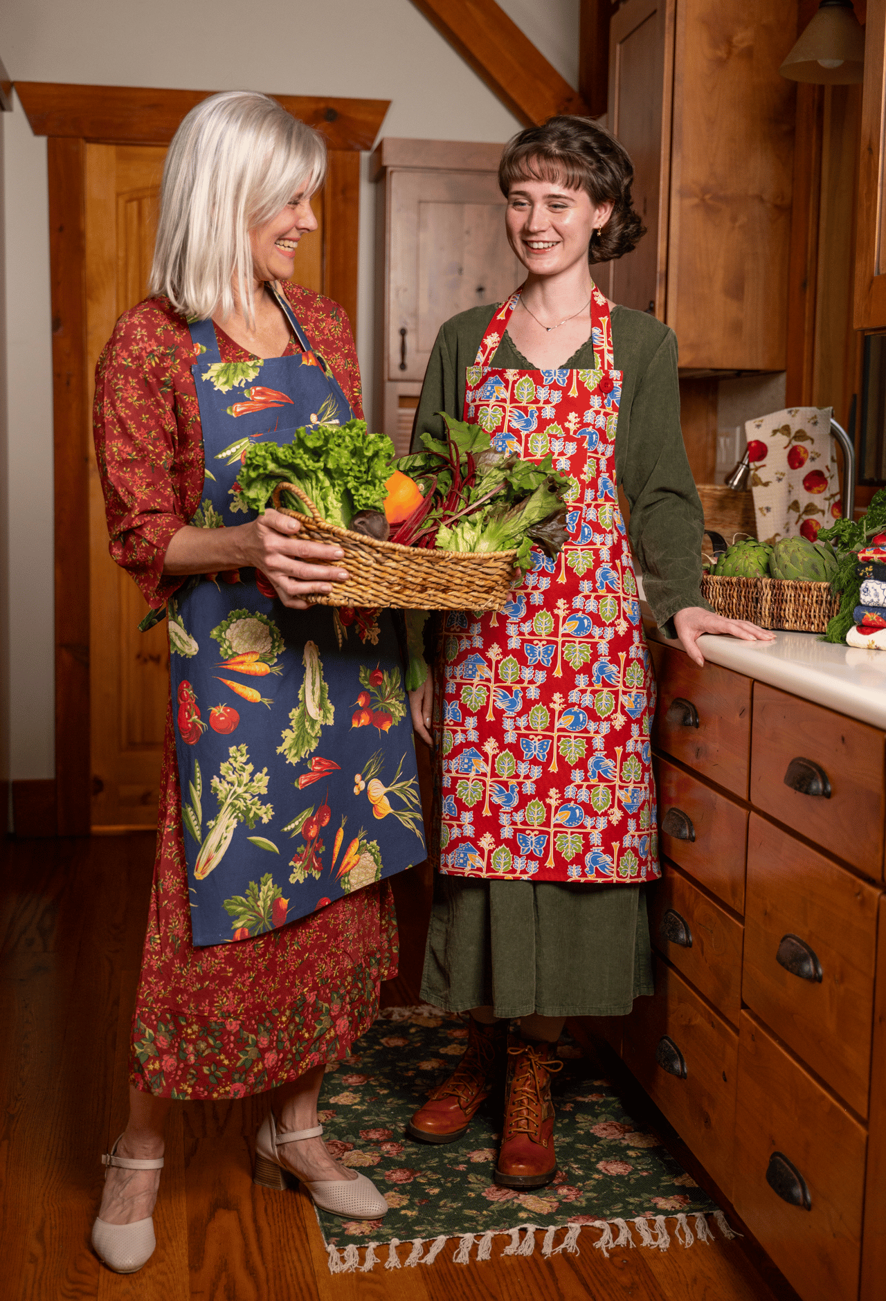 A dainty floral-printed tablecloth
