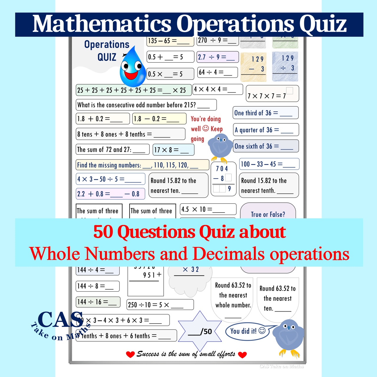 Mathematics Operations Quiz