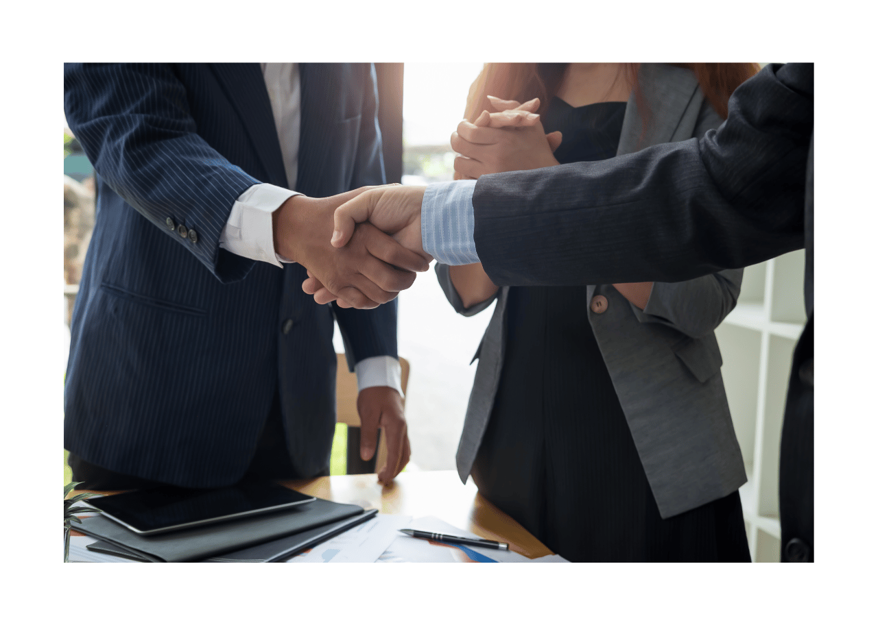 A business deal- two men shaking hands