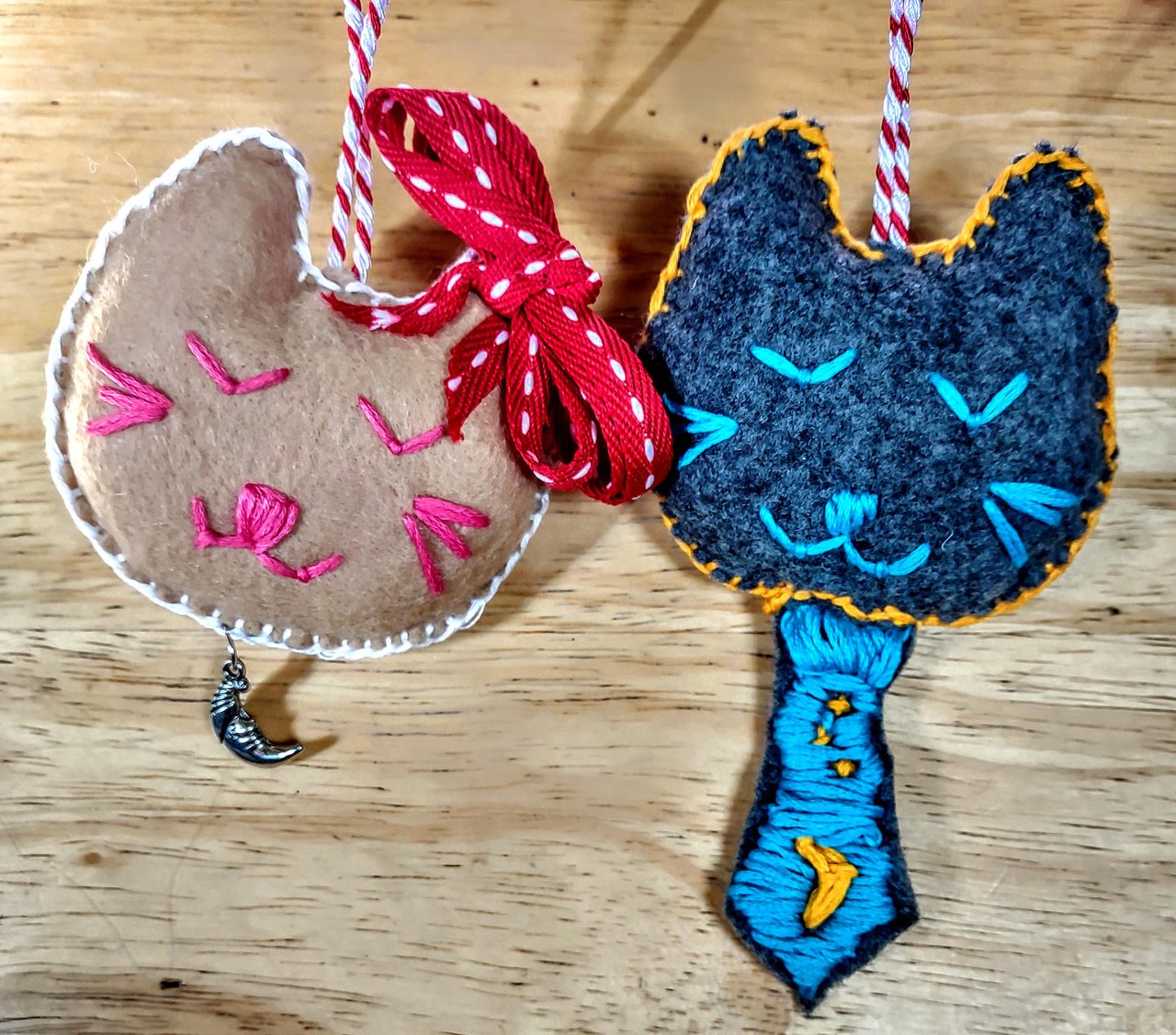 Handmade (Hand Sewn) Cat Ornaments