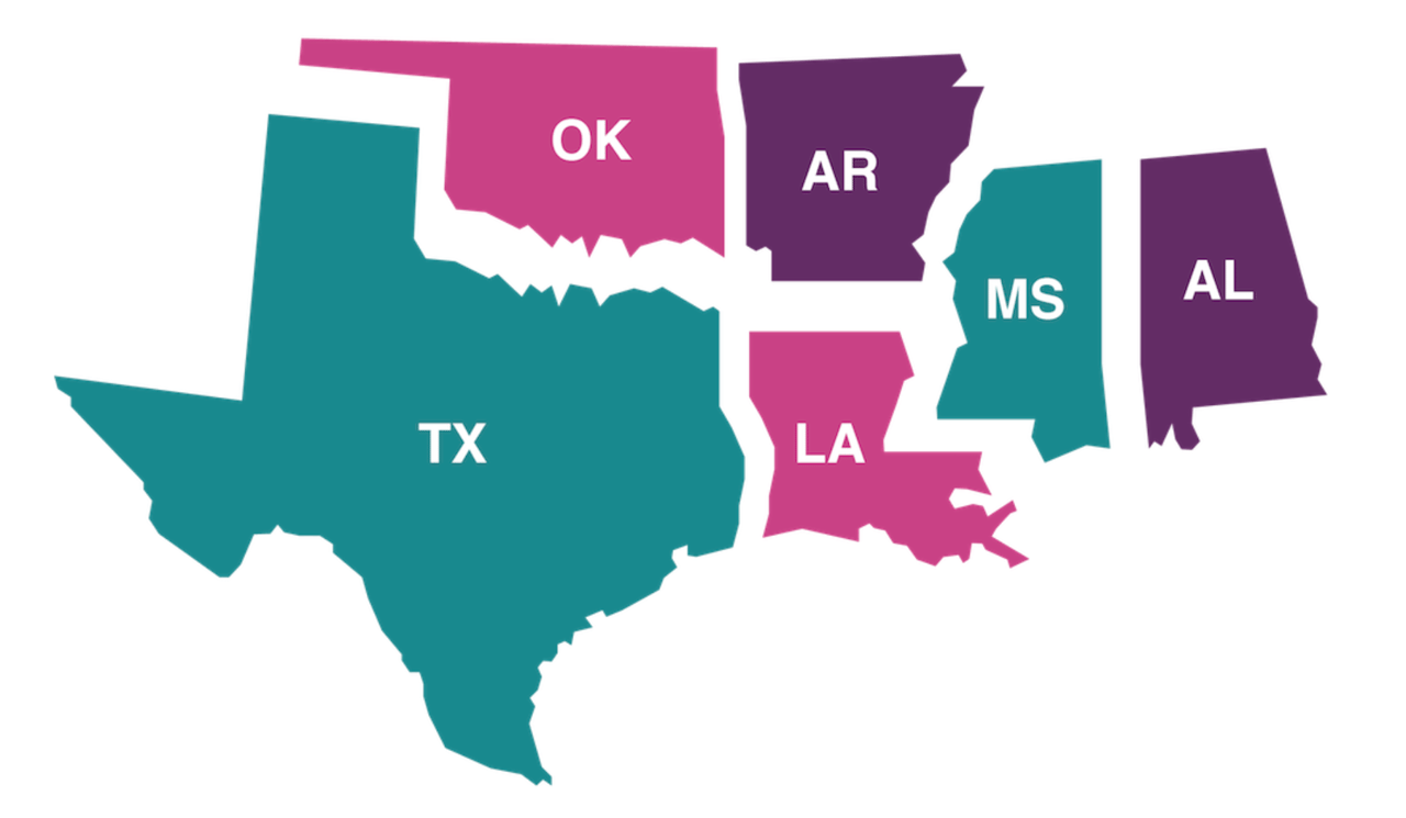 Supporting pro-equality candidates in Texas, Oklahoma, Arkansas, Louisiana, Mississippi, and Alabama