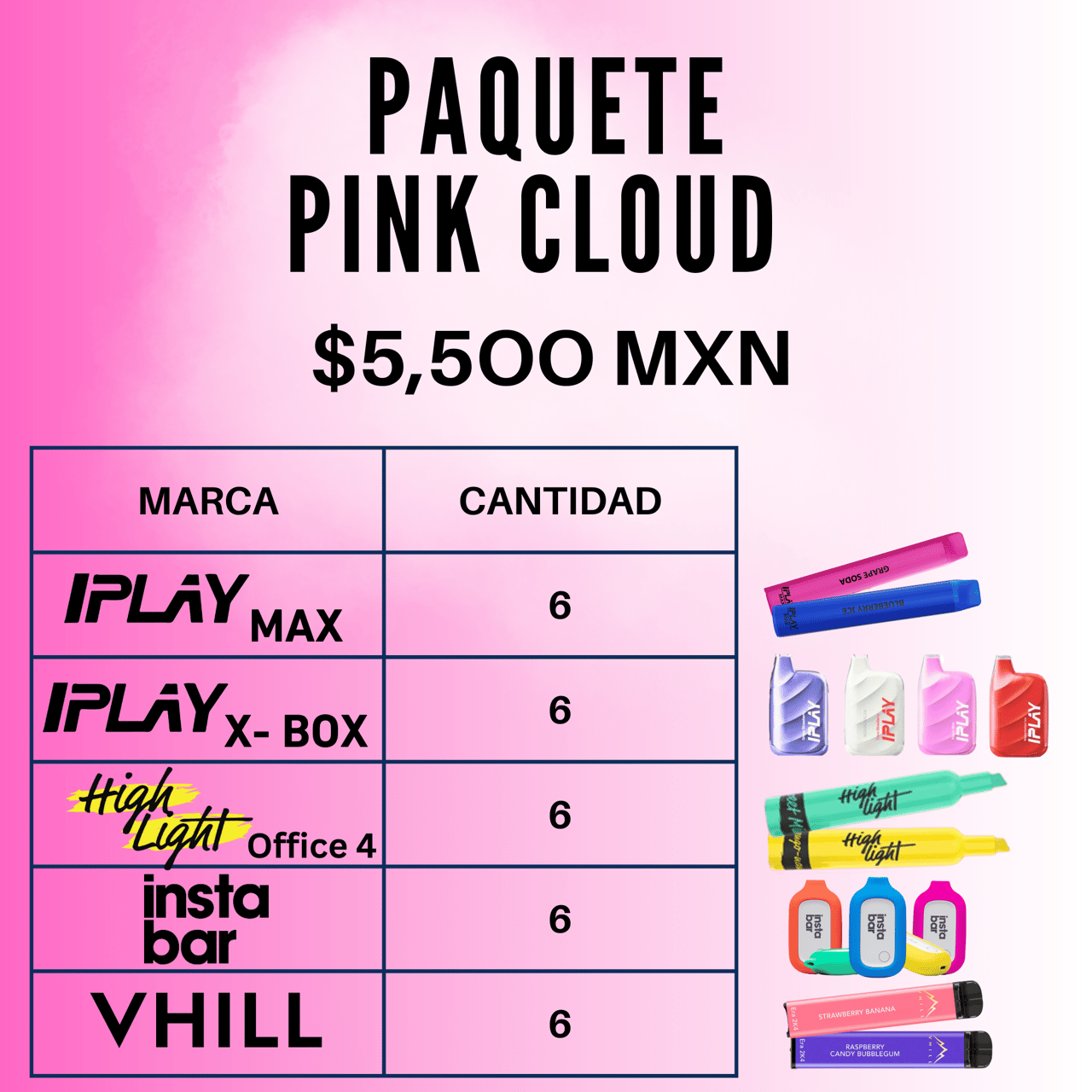 PAQUETE PINK CLOUD
