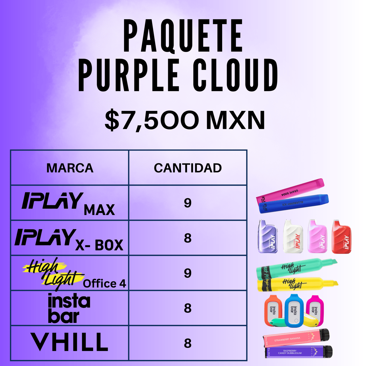 PAQUETE PURPLE CLOUD