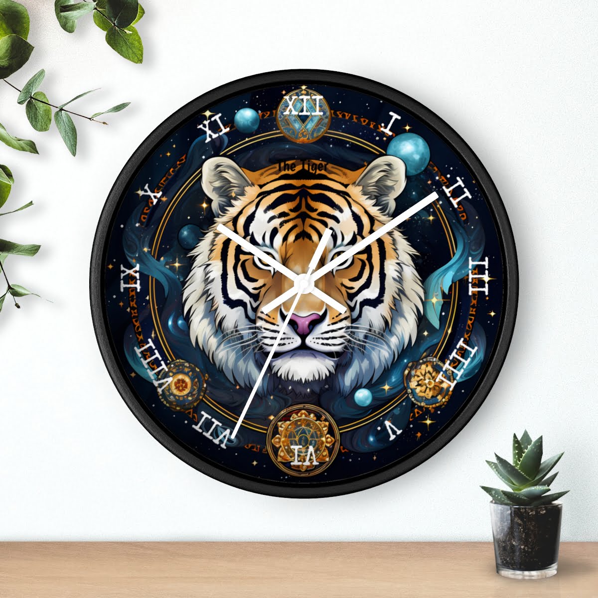 "The Tiger" Wall Clock with Roman numerals