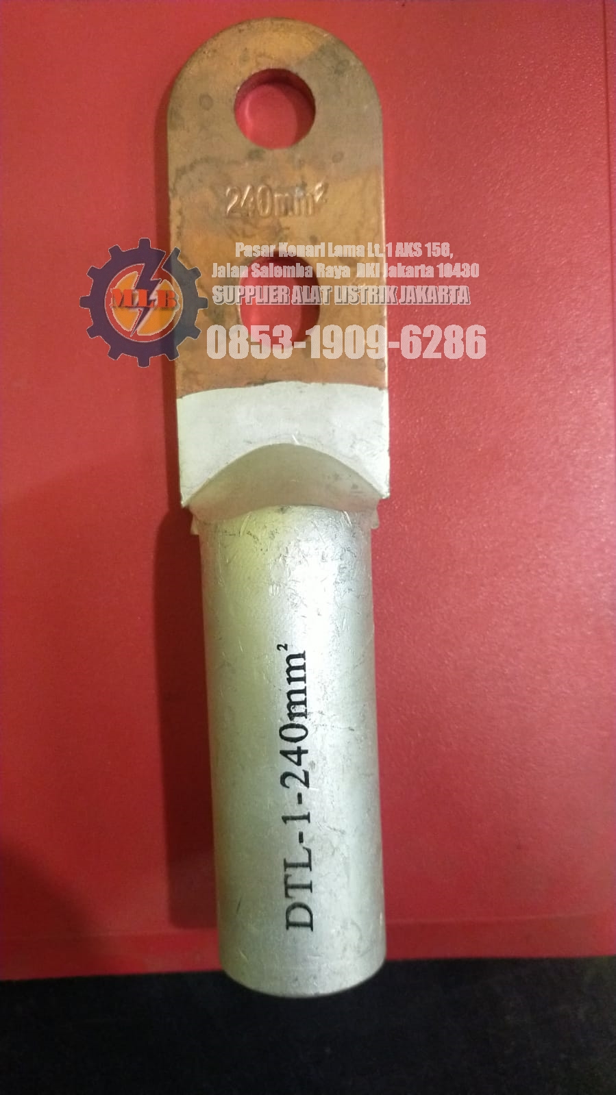 skun bimetal al cu dtl1 240mm 2 houll, supplier alat listrik jakarta, distributor alat listrik jakarta