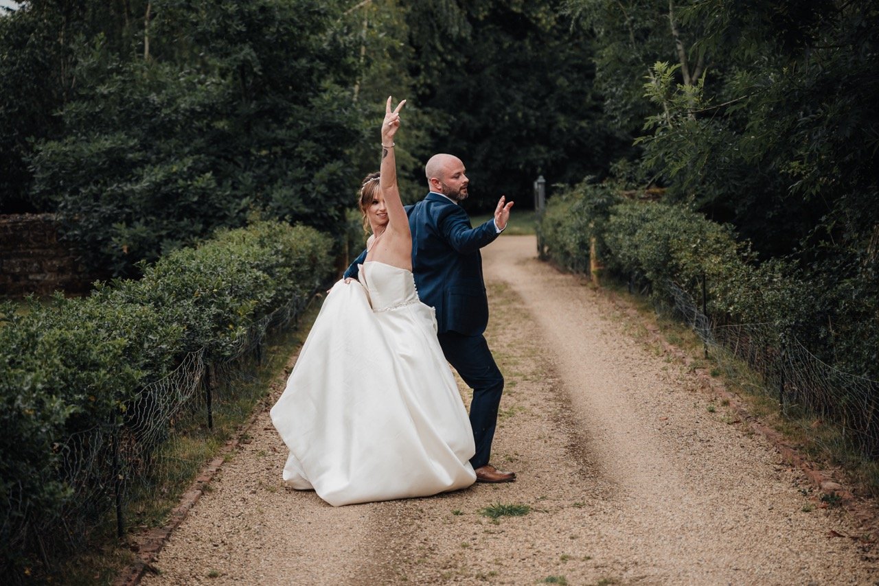 A bride and groom enjoy their wedding day! 