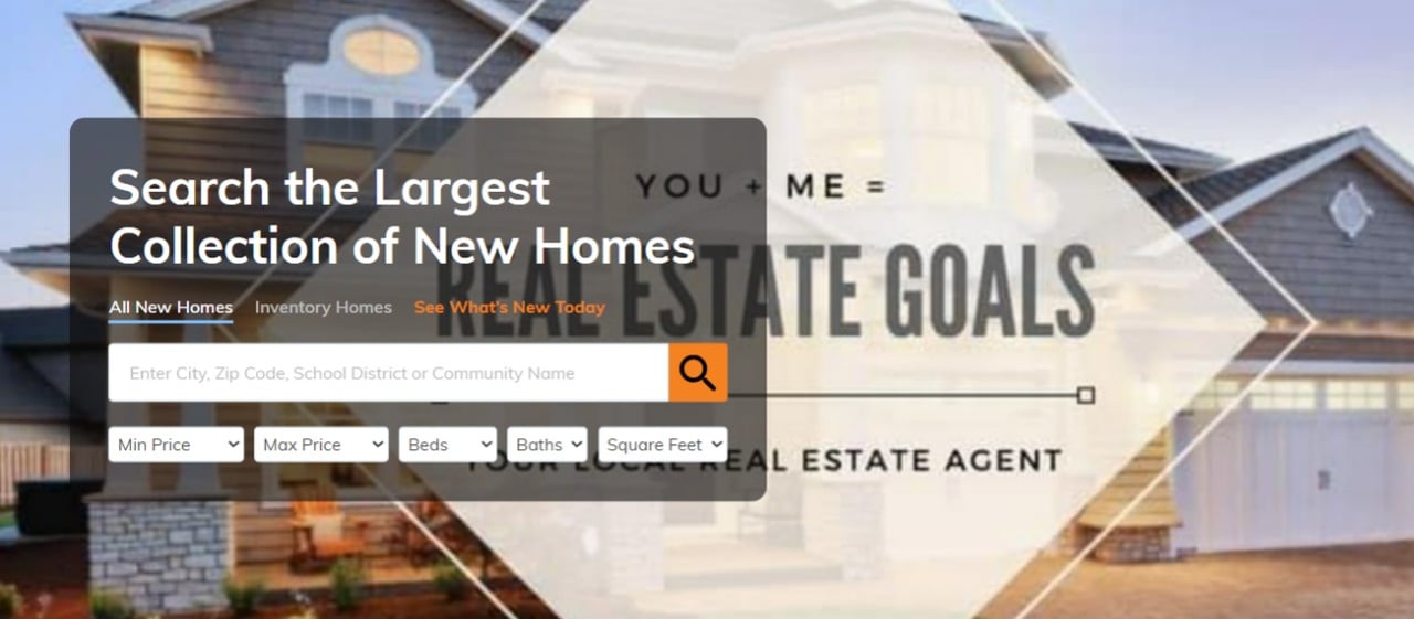 Search engine for new homes