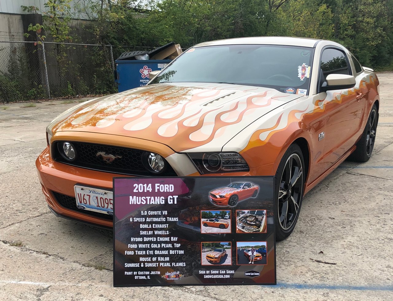 Car Show Board for a Ford Mustang GT