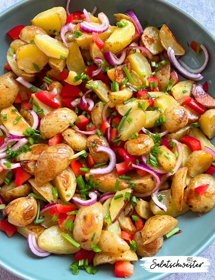 ofenkartoffelsalat mit schnittlauch als veganes rezept