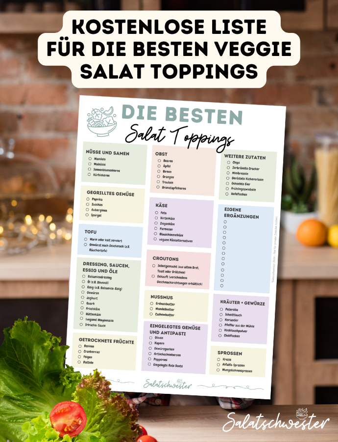 Die besten Salat Toppings als Liste zum kostenlosen Downloaden