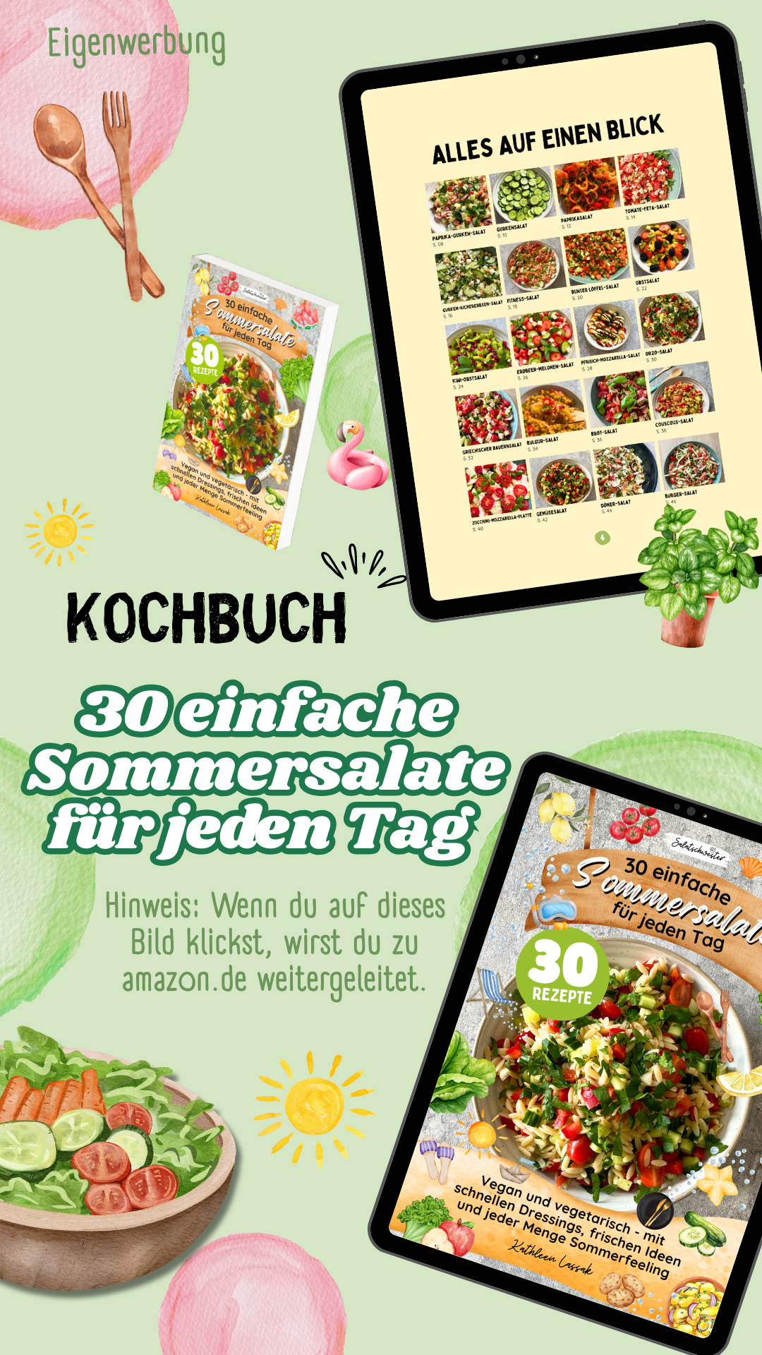 kochbuch mit veganen und vegetarischen salatrezepten