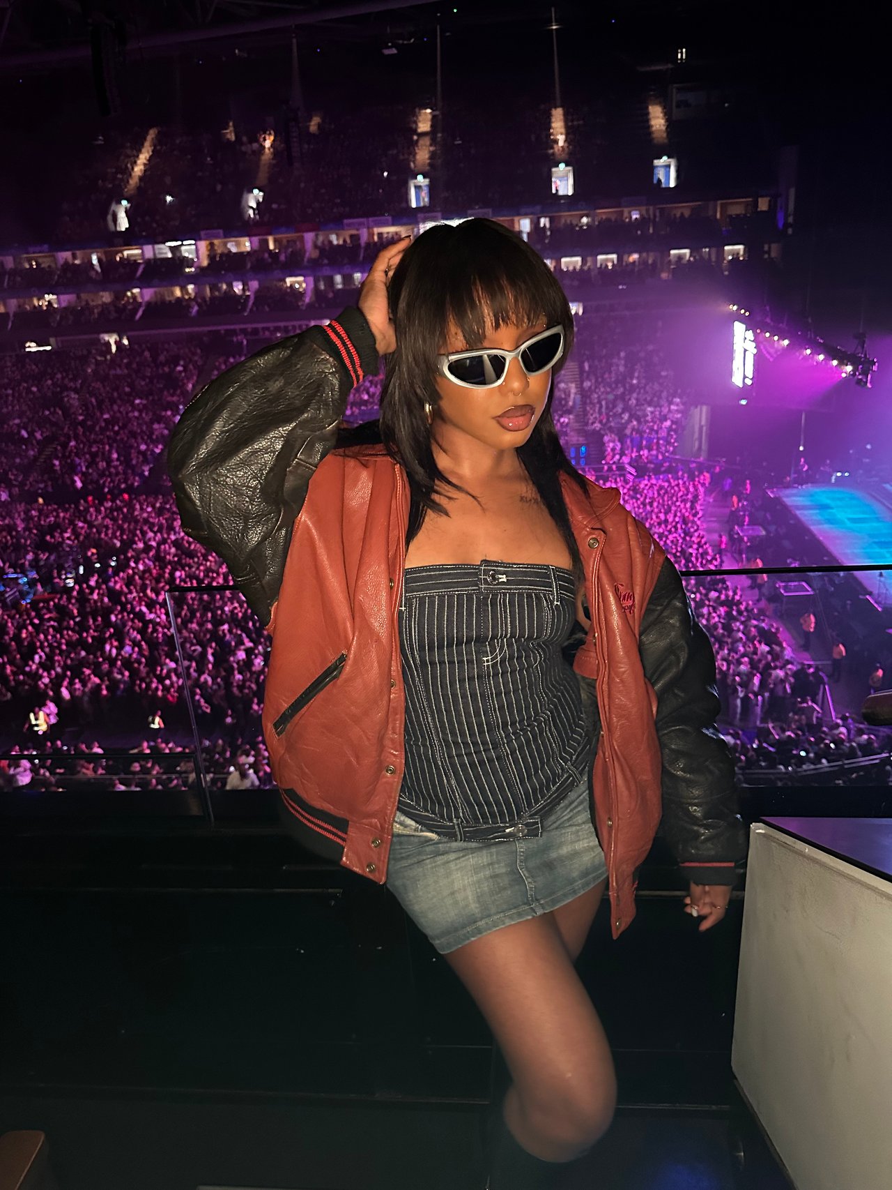A concert stage pictured from the crowd