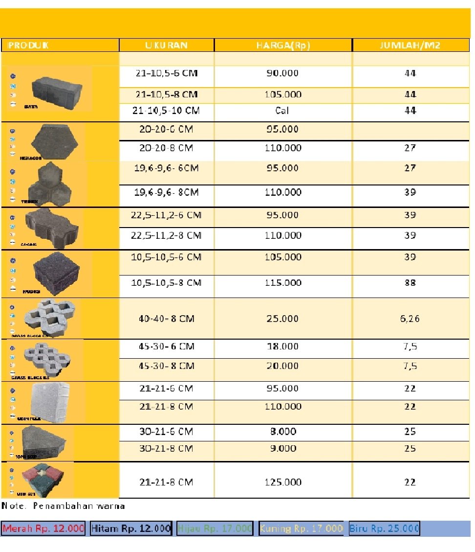 harga paving block