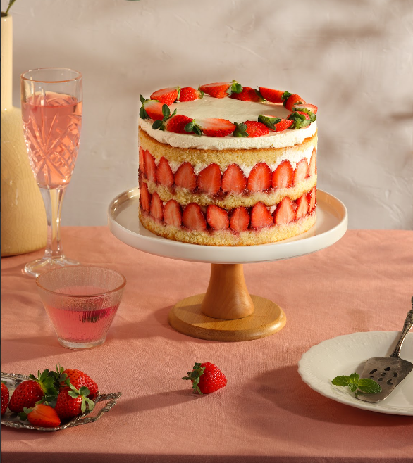 A Strawberries and Fresh Cream Celebration Cake