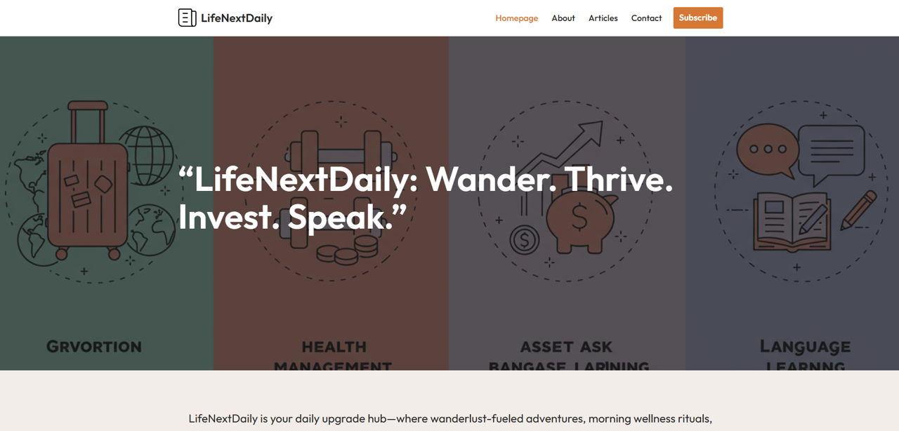 lifenextdaily / “LifeNextDaily: Wander. Thrive. Invest. Speak.”