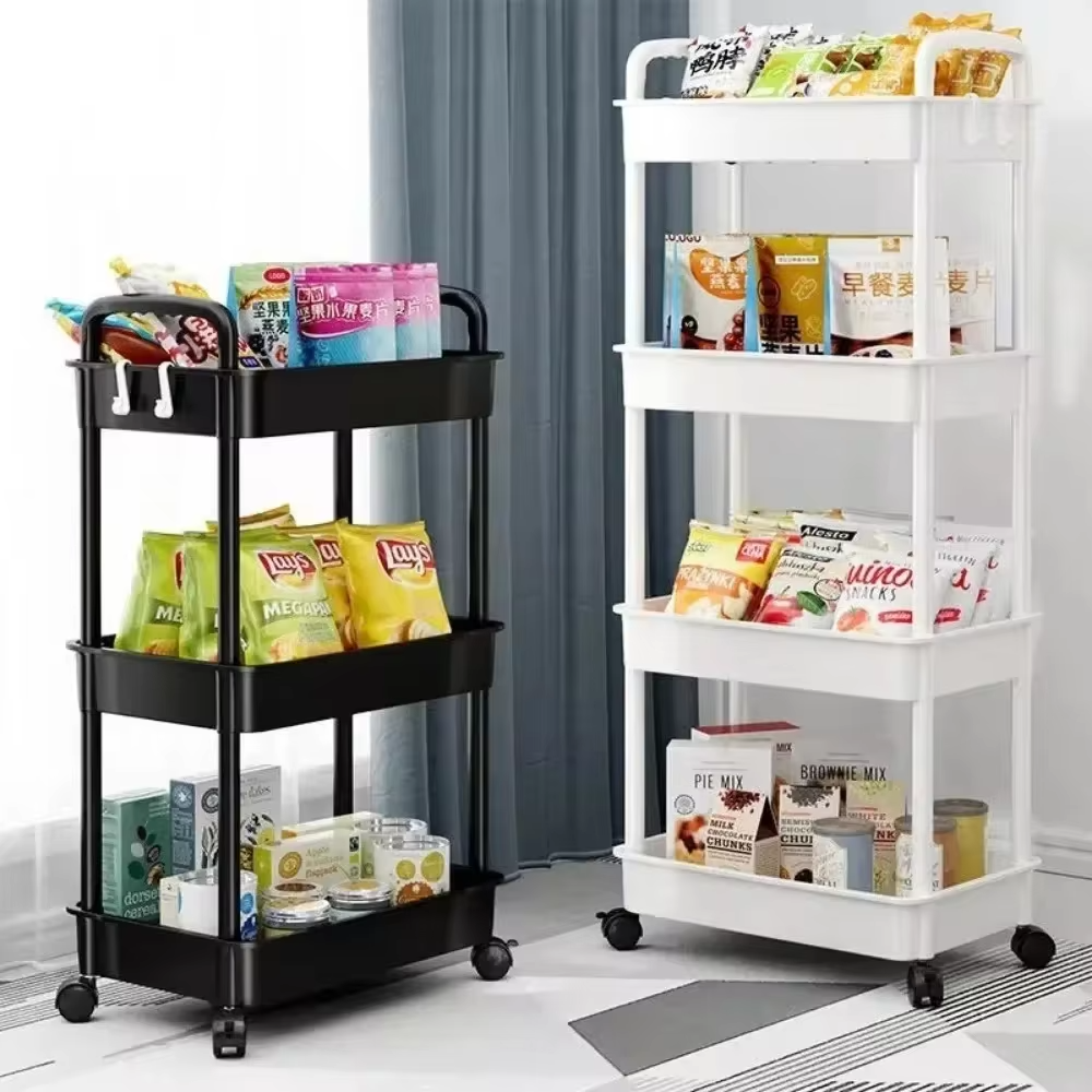 Bookshelf Storage Trolley with Wheels