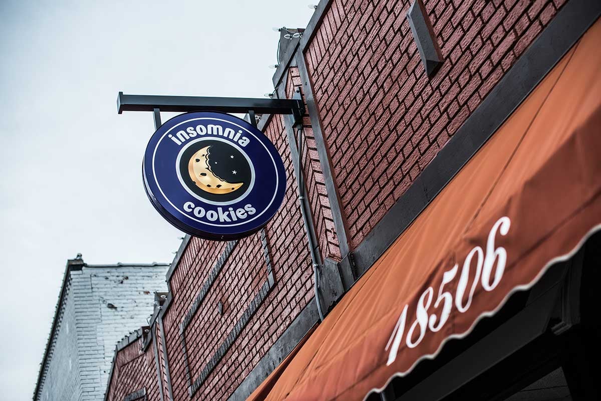 insomnia cookies business signage by blinksigns