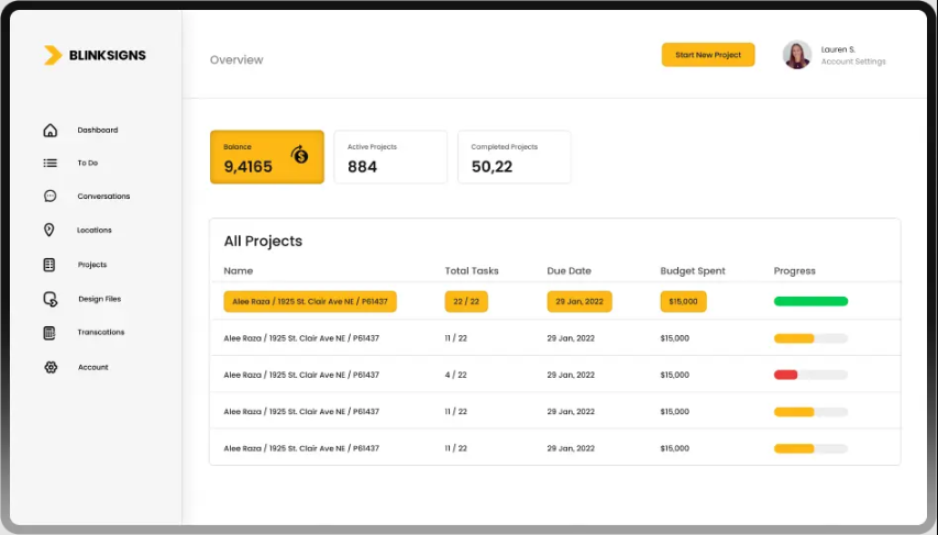 signtrax: blinksigns dashboard