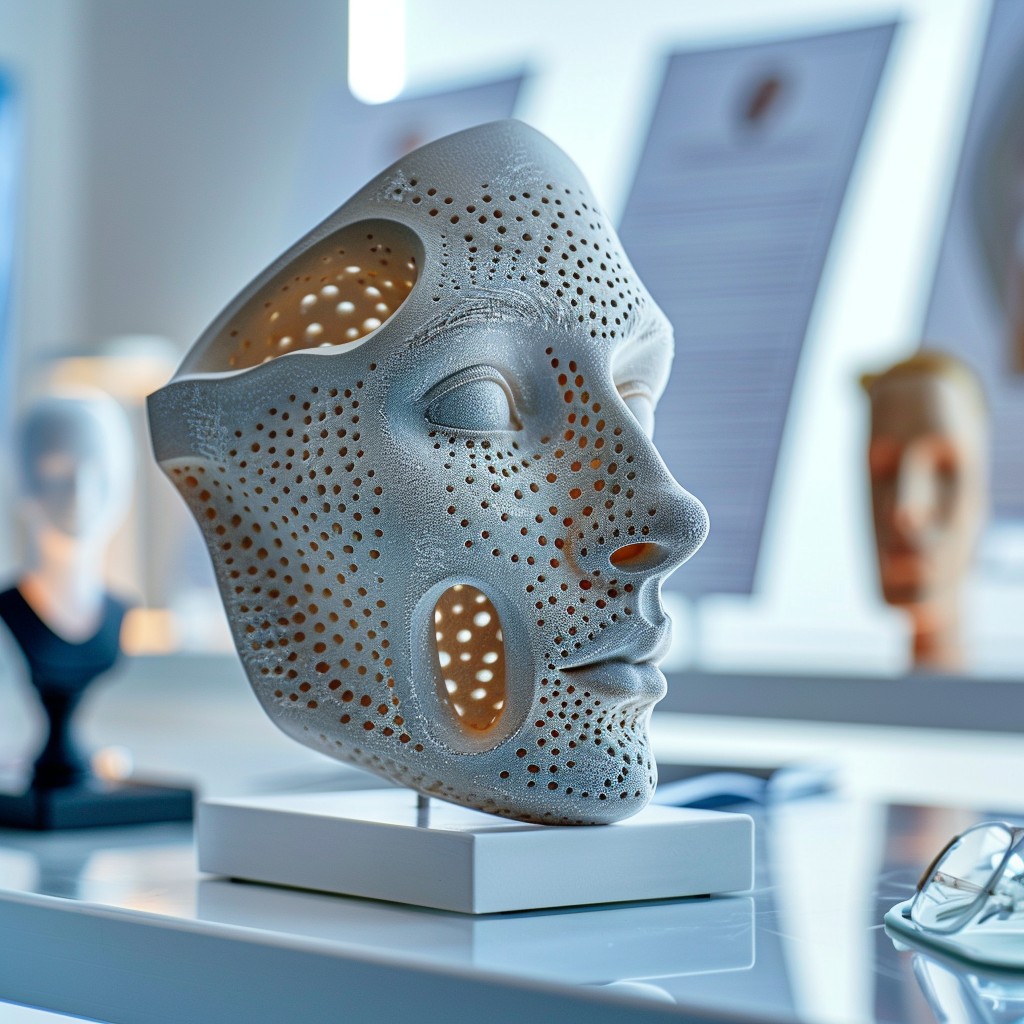 Futuristic mask display by StockCake