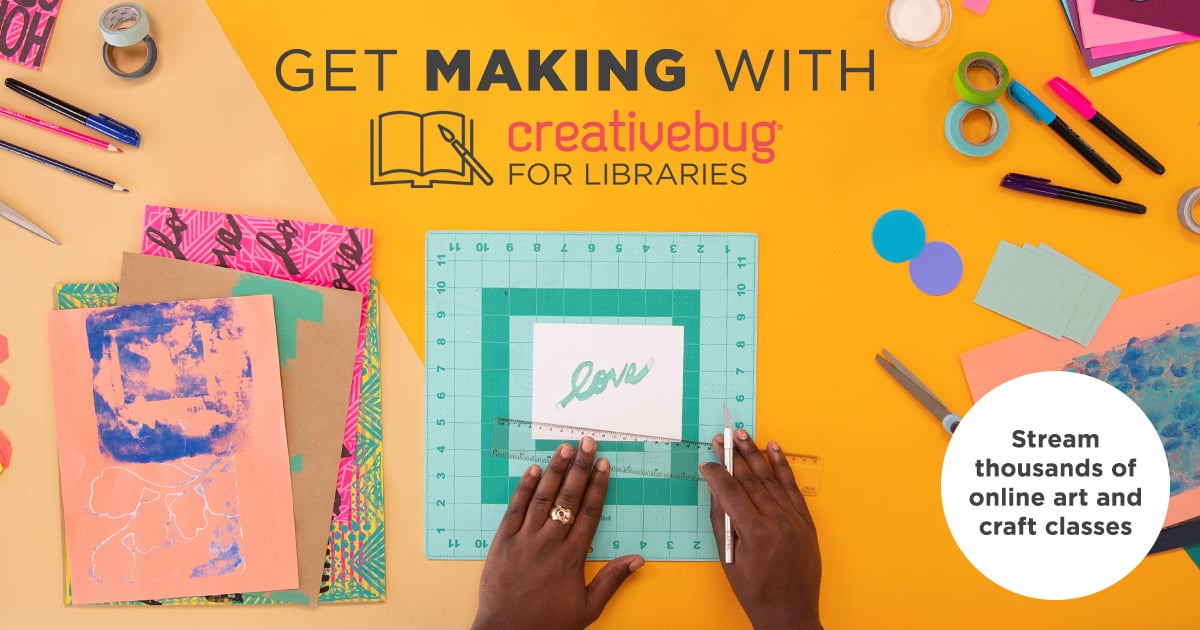 Creativebug- free arts and crafts classes with just your library card!