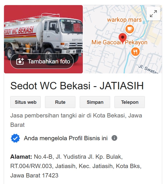 Lokasi Sedot WC Bekasi Jatiasih