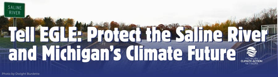 Saline River Dam "Tell EGLE: Protect the Saline River and Michigan's Climate Future"