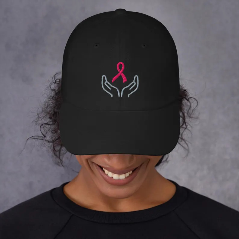 Embroidered Breast Cancer Awareness Cap