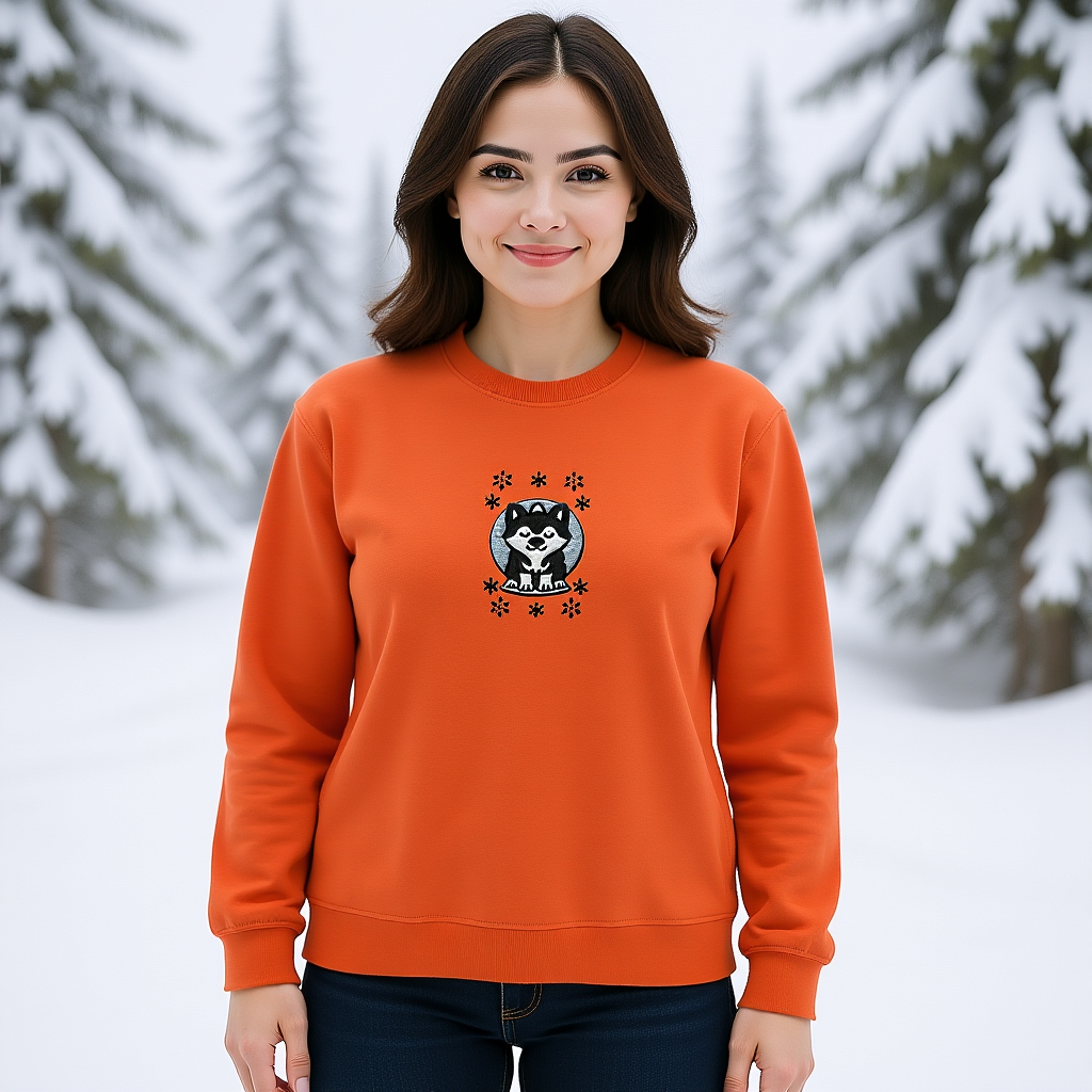 Dreamy Husky Crewneck Sweatshirt - Embroidered
