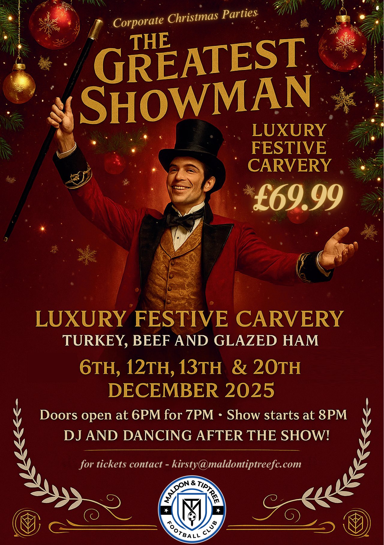 Book Your Christmas Party With A Greatest Showman Special